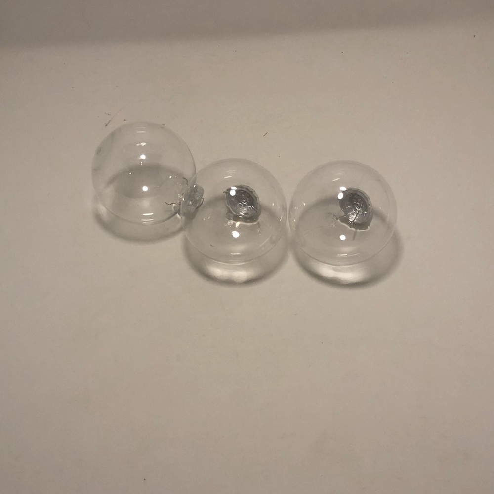 Lot of 3 Unused Plastic Ornament Crafting Bulbs